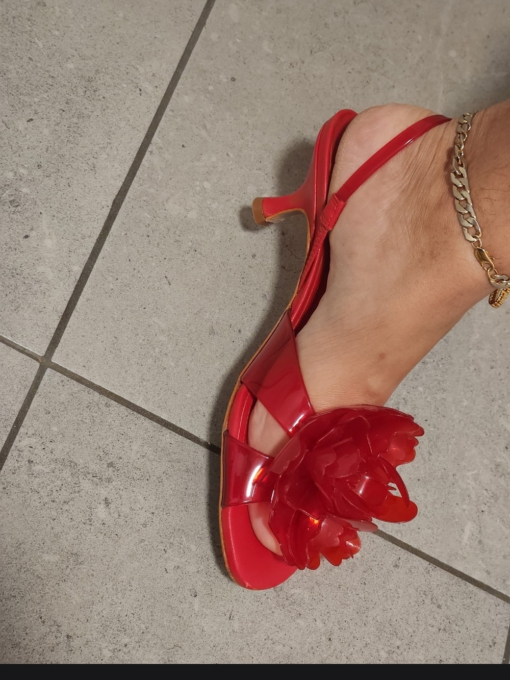 FARM Rio Vibrant Red Strappy Leather Sandals - Picture 4 of 5